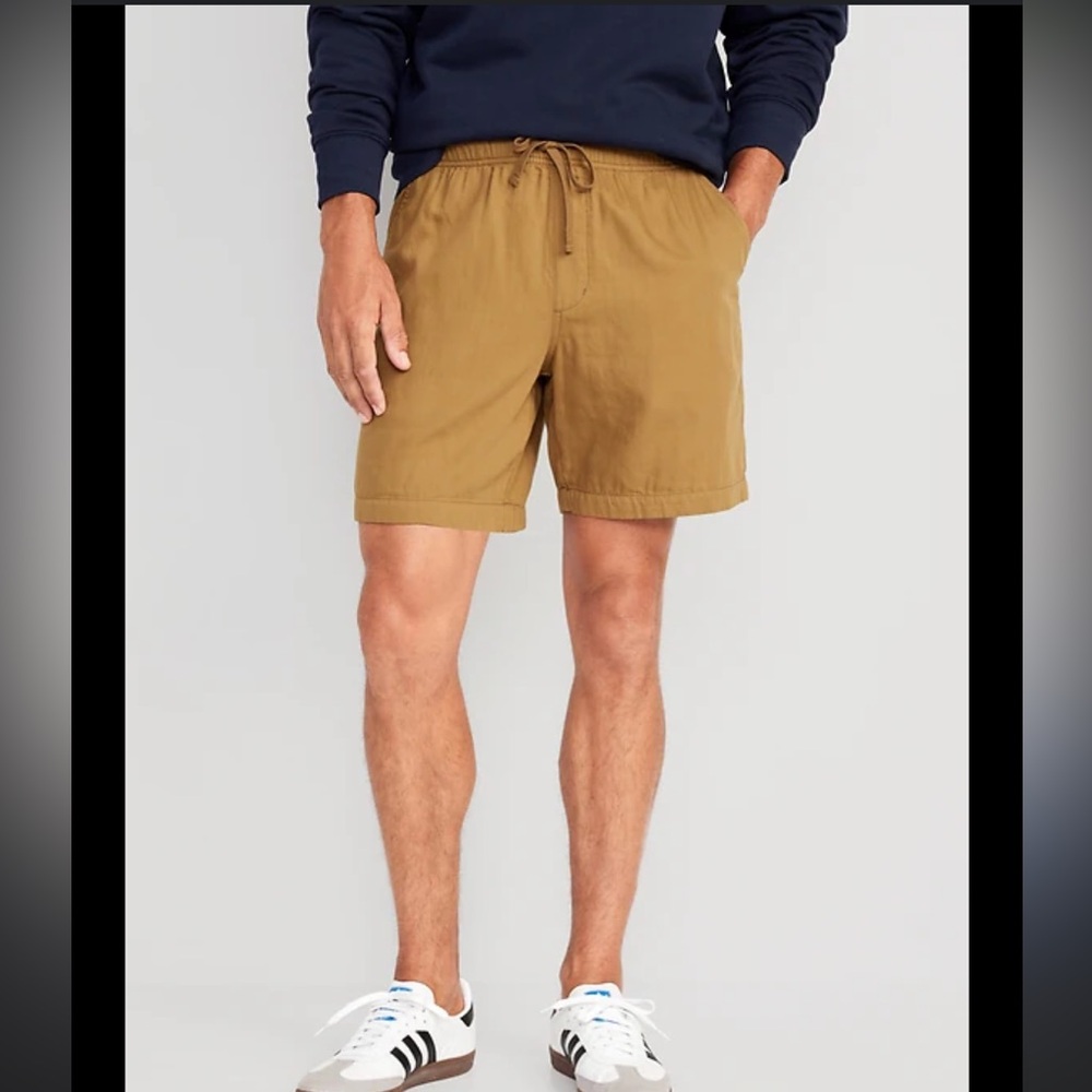Gap Stretch Twill Pull On Drawstring Jogger Shorts in Antique Bronze Khaki Brown